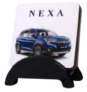 4 Coaster and Stand Set for Office Table and Home Decor, Practical Table Accessory Gift for Corporate Gifting, Desk Use and Everyday Serving Convenience